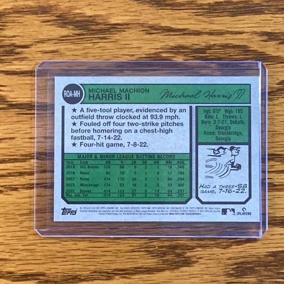 2023 Topps Heritage Michael Harris ll RC Autograph - Picture 2 of 2